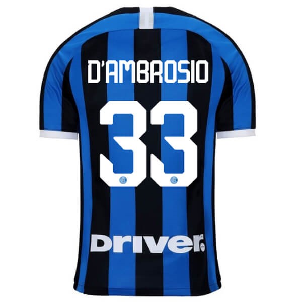 Trikot Inter Milan NO.33 D'Ambrosio Heim 2019-20 Blau Fussballtrikots Günstig